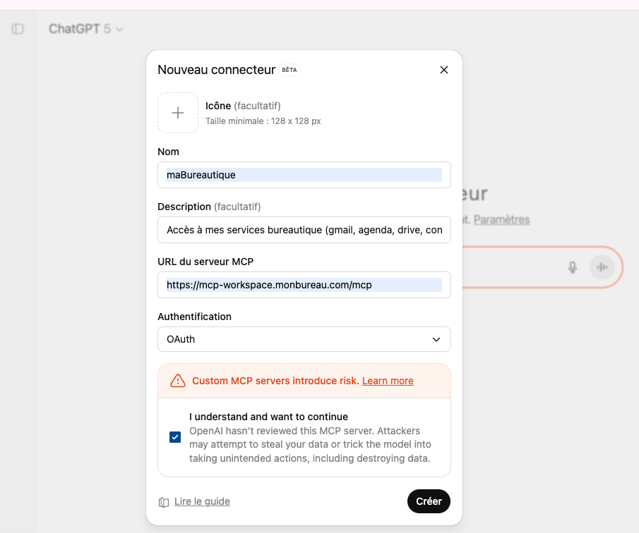 Configuration ChatGPT