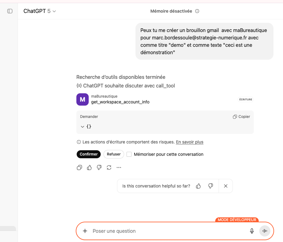 Démo ChatGPT - Écran 6